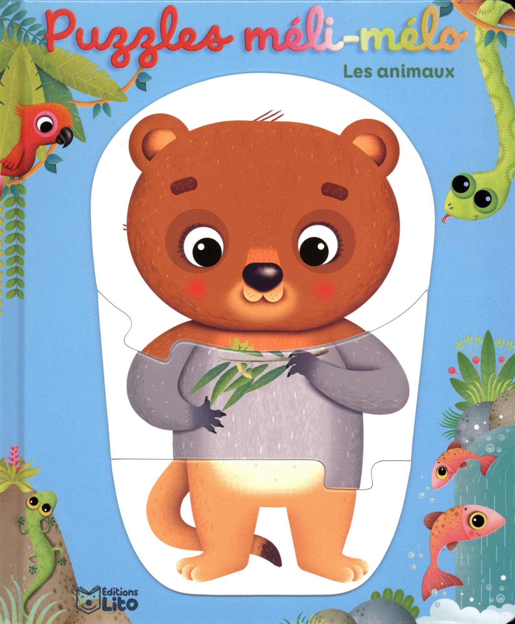 Mes puzzles méli-mélo rigolos : Les animaux - Dès 1 an Books