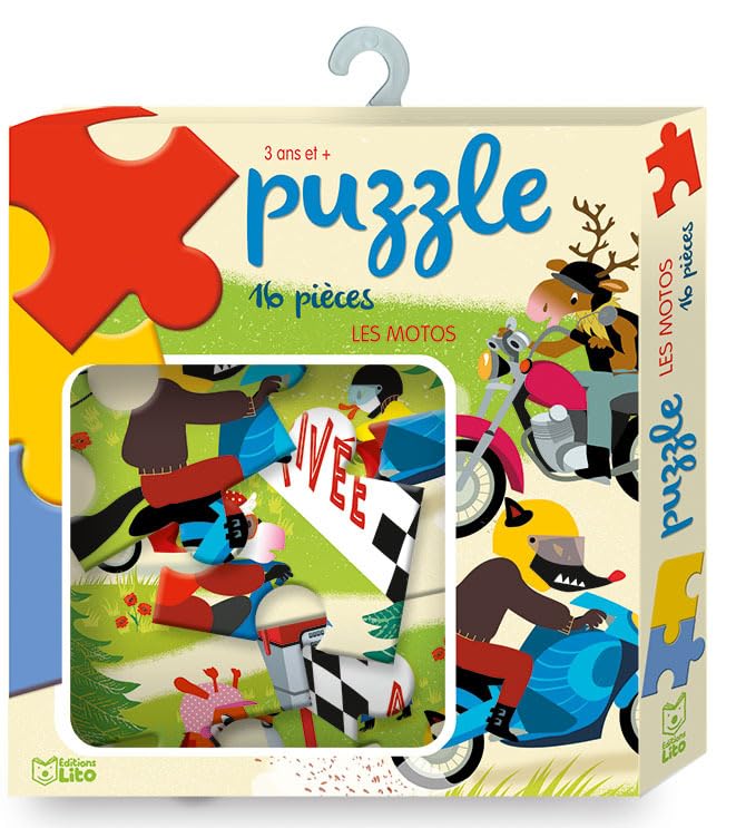 Ma boîte à jeux: Puzzle les motos 16 pièces - Dès 3 ans book
