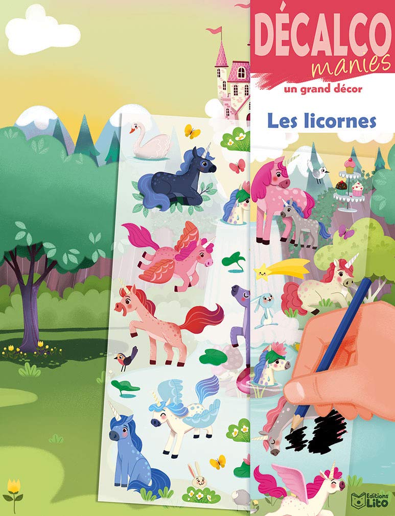 Decalcomanies sur un grand décor - Les licornes - à partir de 5 ans book