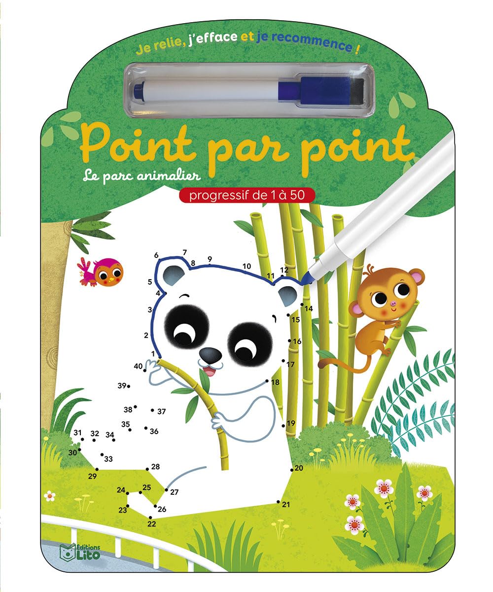 Point par point - La parc animalier - Je relie, j'efface et je recommence - Dès 4 ans book