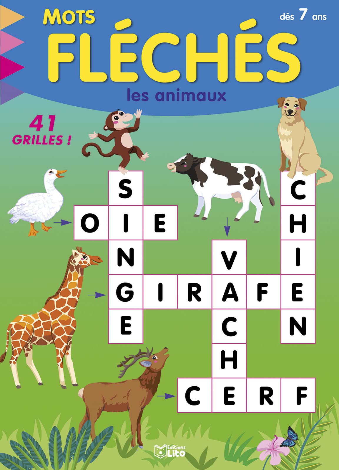 Mots fléchés en images - Les animaux - Dès 7 ans Books