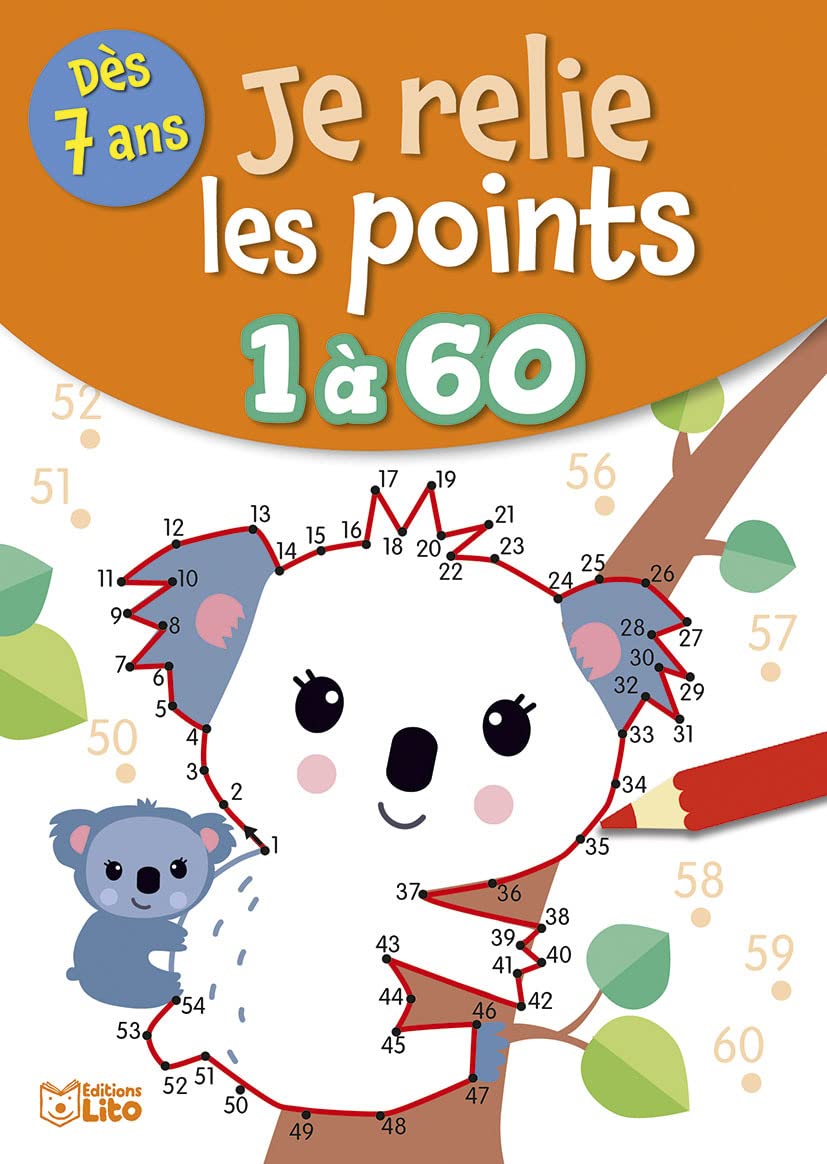 Je relie les points de 1 a 60 - Dès 7 ans book