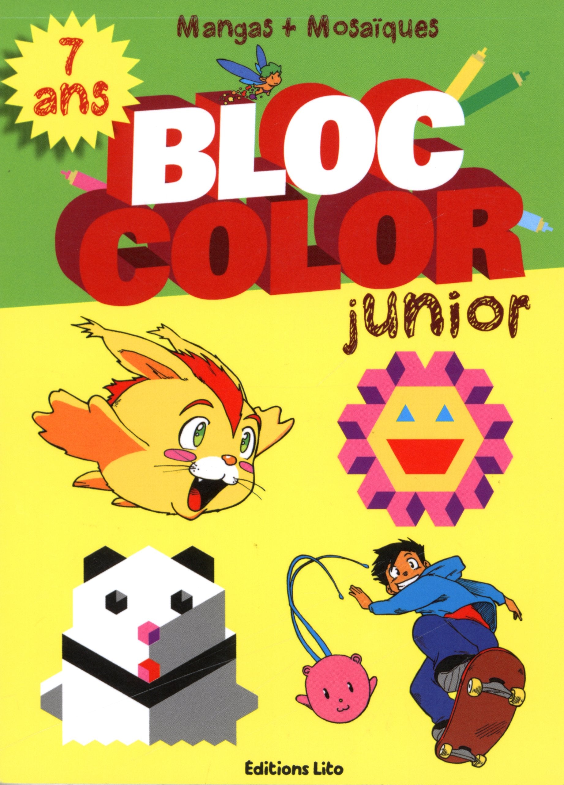 Bloc color junior mangas et mosaiques - Dès 7 ans book