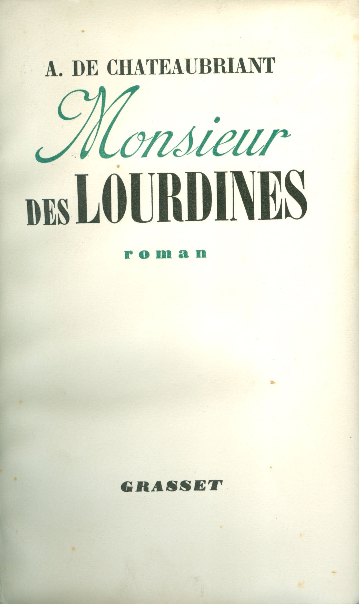 Monsieur de Lourdines book
