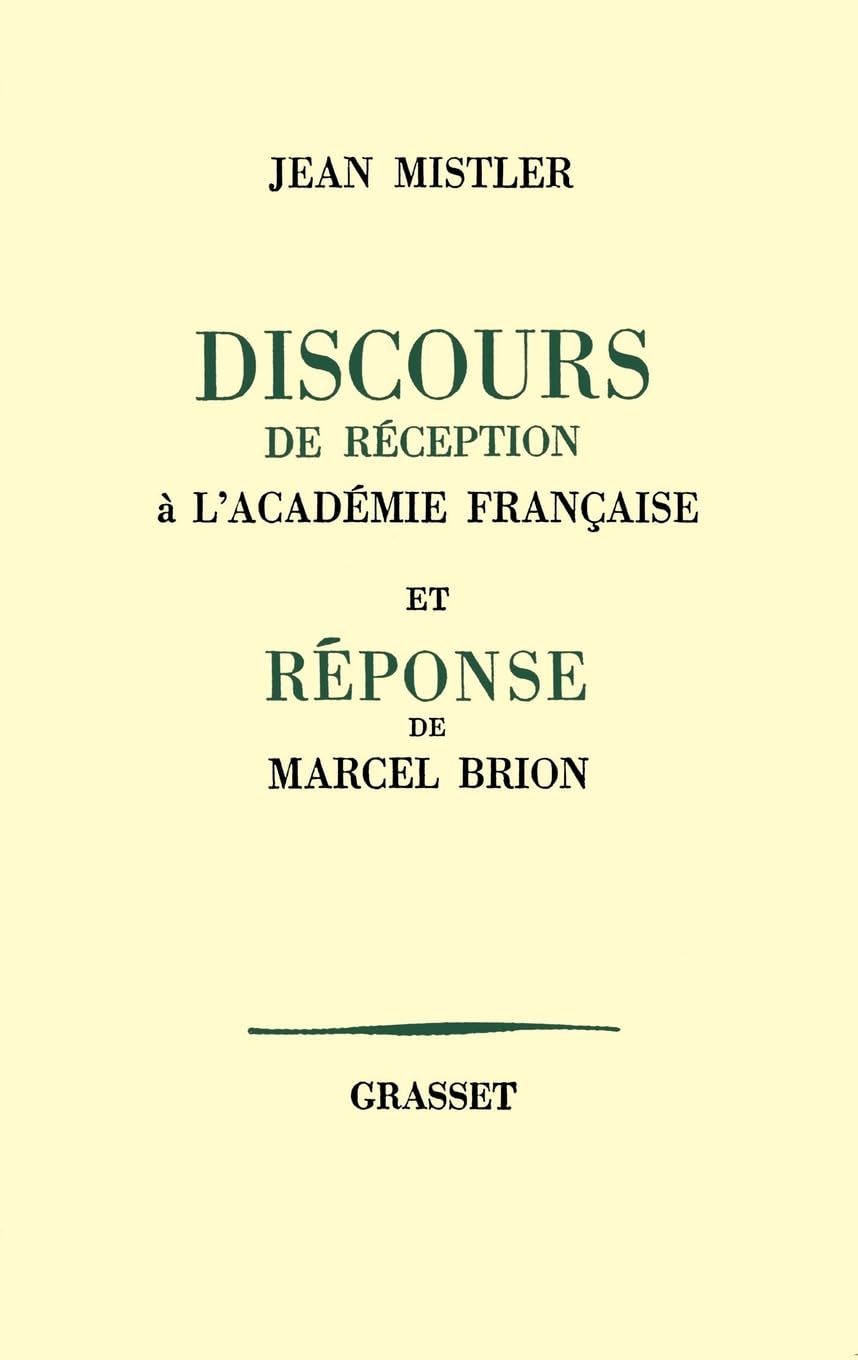 Discours de réception à l'Académie française book