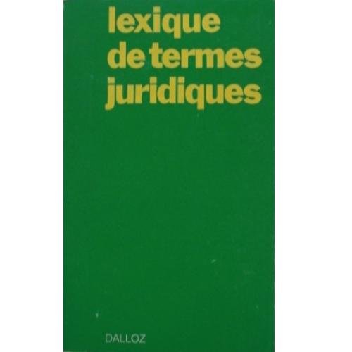 Lexique de termes juridiques book