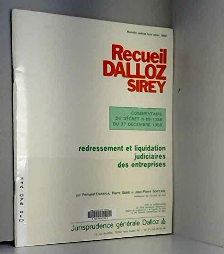 Redressement et liquidation judiciaires des entreprises Books