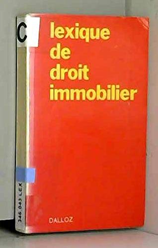 Lexique de droit immobilier book