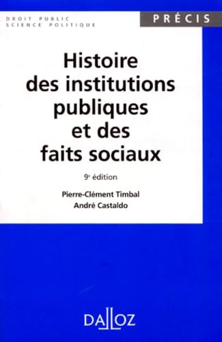 Histoire Des Institutions Publiques Et Des Faits Sociaux. 9eme Edition book