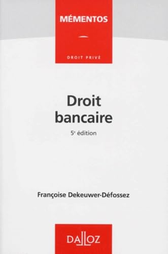 MEMENTO DROIT BANCAIRE.: 5ème édition 1995 book