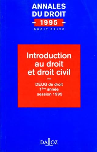 Introduction au droit et droit civil: DEUG de droit, 1ère année, session 199 book