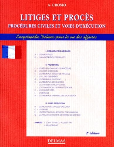 Litiges Et Proces. Procedures Civiles Et Voies D'Execution, 2eme Edition Books