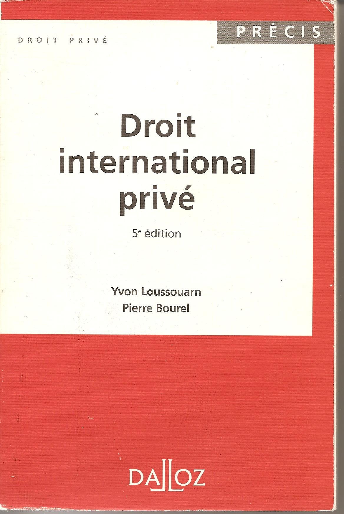 Droit International Prive. 5eme Edition 1996 book