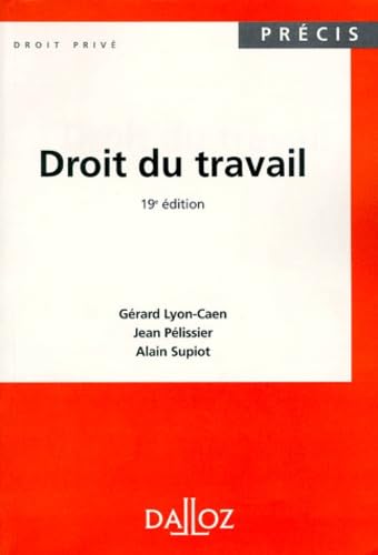 Droit Du Travail. 19eme Edition 1998 book