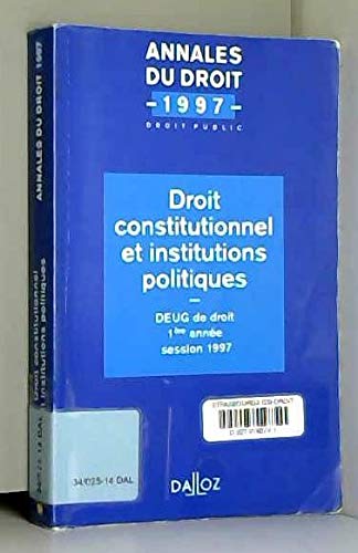 Droit constitutionnel et institutions politiques: DEUG de droit 1ère année, session 199 book