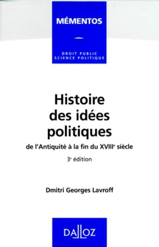 Histoire des idées politiques de l'Antiquité à la fin fu XVIIIe siècle Books