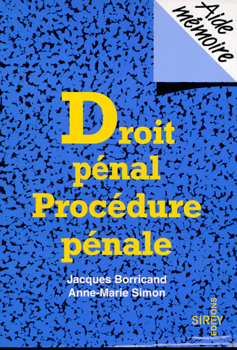 DROIT PENAL PROCEDURE PENALE 1ERE EDITION COLL.AIDE - MEMOIRE book