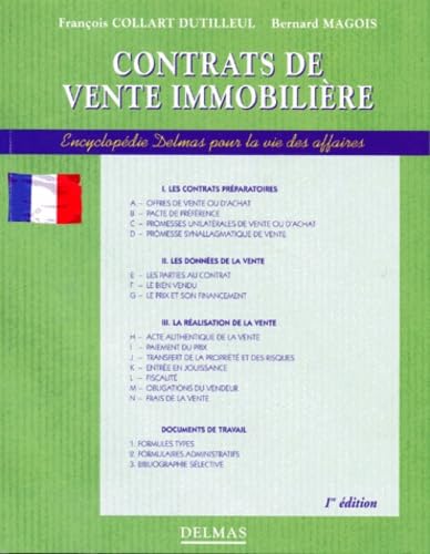Contrats De Vente Immobiliere. 1ere Edition 1998 book