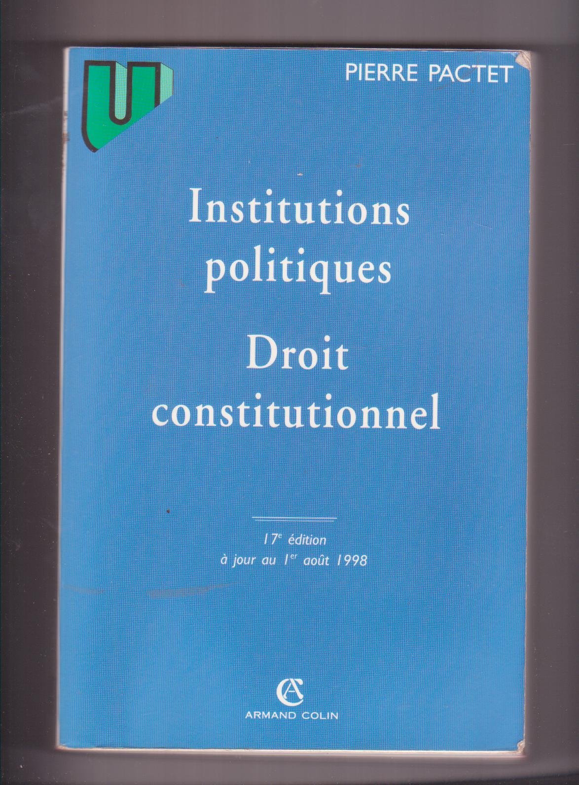 Institutions politiques: Droit constitutionnel book