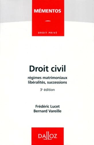 Droit Civil. Regimes Matrimoniaux, Liberalites, Successions, 3eme Edition 1998 Books