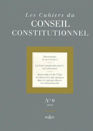 Les cahiers du Conseil Constitutionnel, numéro 9 book