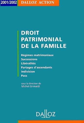 Droit patrimonial de la famille.: Edition 2001-2002 Books