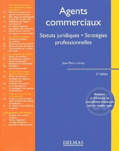 Agents commerciaux: Statuts juridiques, stratégies professionnelles, 5ème édition Books