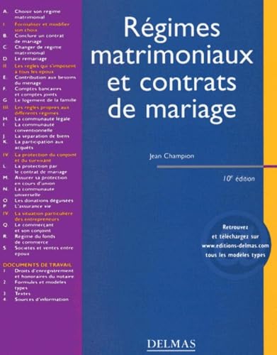 Régimes matrimoniaux et contrats de mariage book