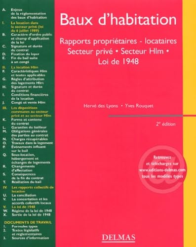 Baux d'habitation : Rapports propriétaires-locataires - Secteur privé - Secteur HLM - Loi de 1948 book