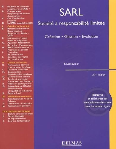Product Image: SARL, Société à responsabilité limitée : Création - Gestion - Evolution
