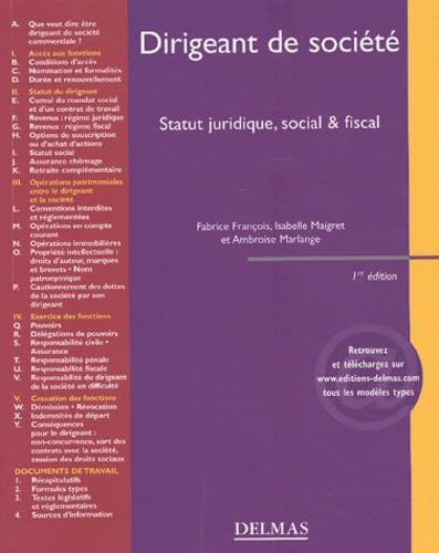 Dirigeant de société : Statut juridique, social et fiscal book