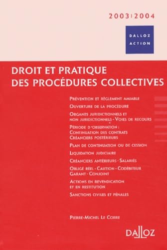 Droit et pratique des procédures collectives Books