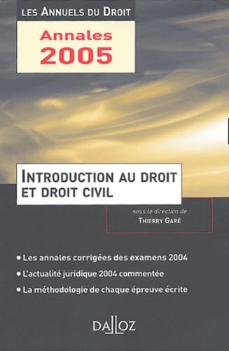 Introduction au droit et droit civil 2005 book