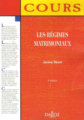 Les régimes matrimoniaux book