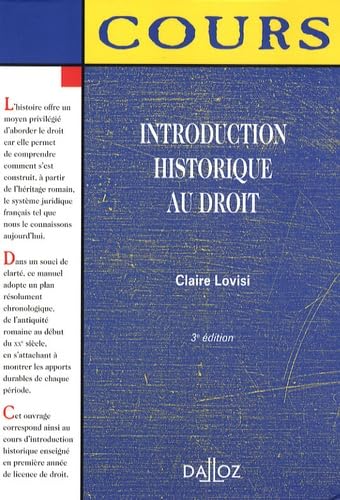 Introduction historique au droit: Edition 2007 Books