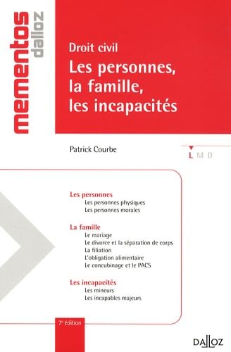 Droit civil, Les personnes, la famille, les incapacités book
