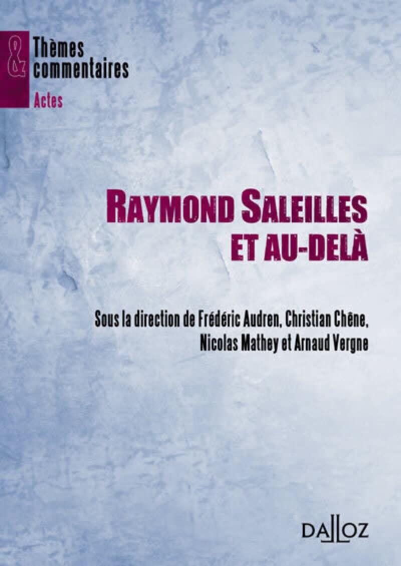 Raymond Saleilles et au-delà book