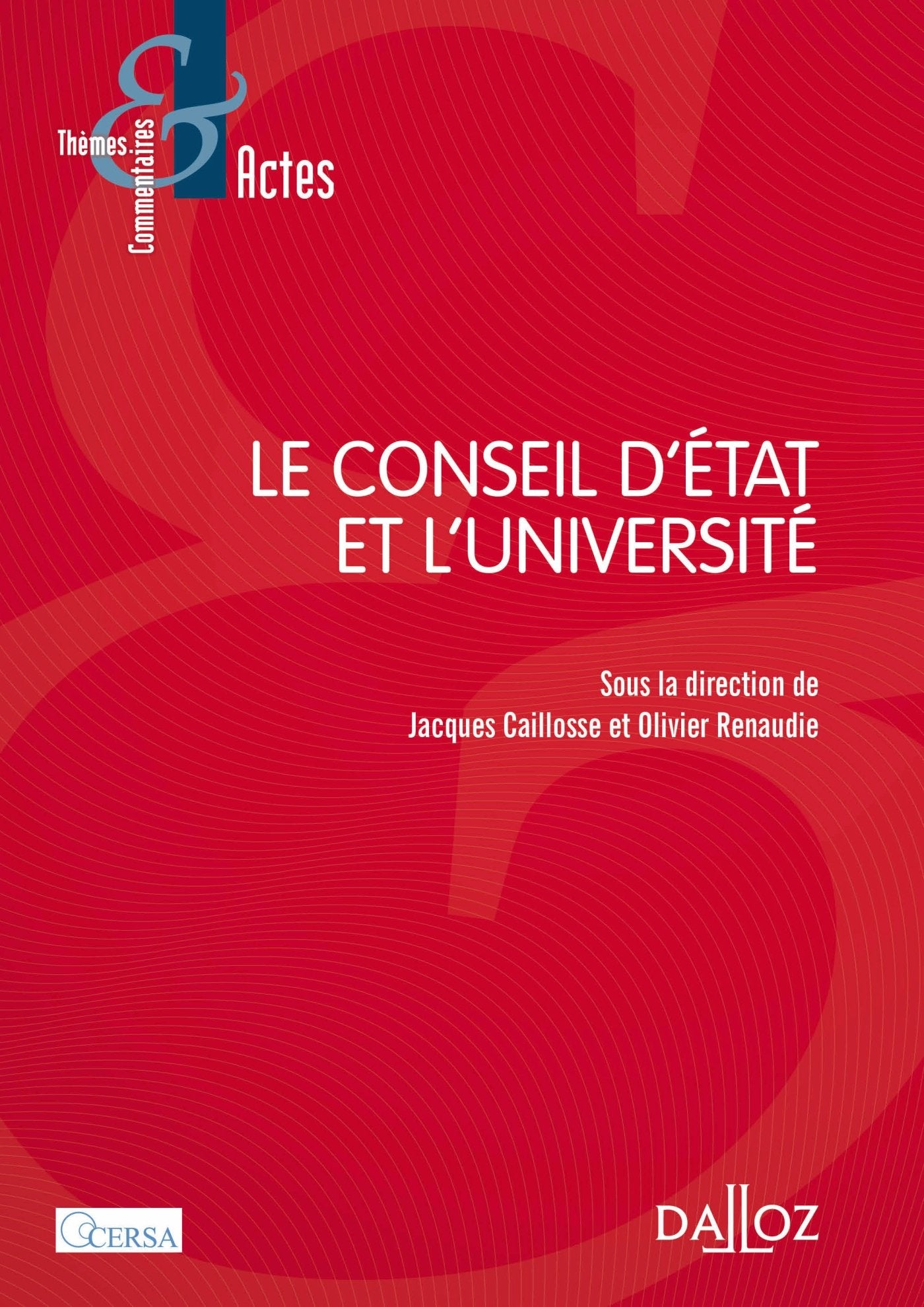 Le Conseil d'État et l'Université book