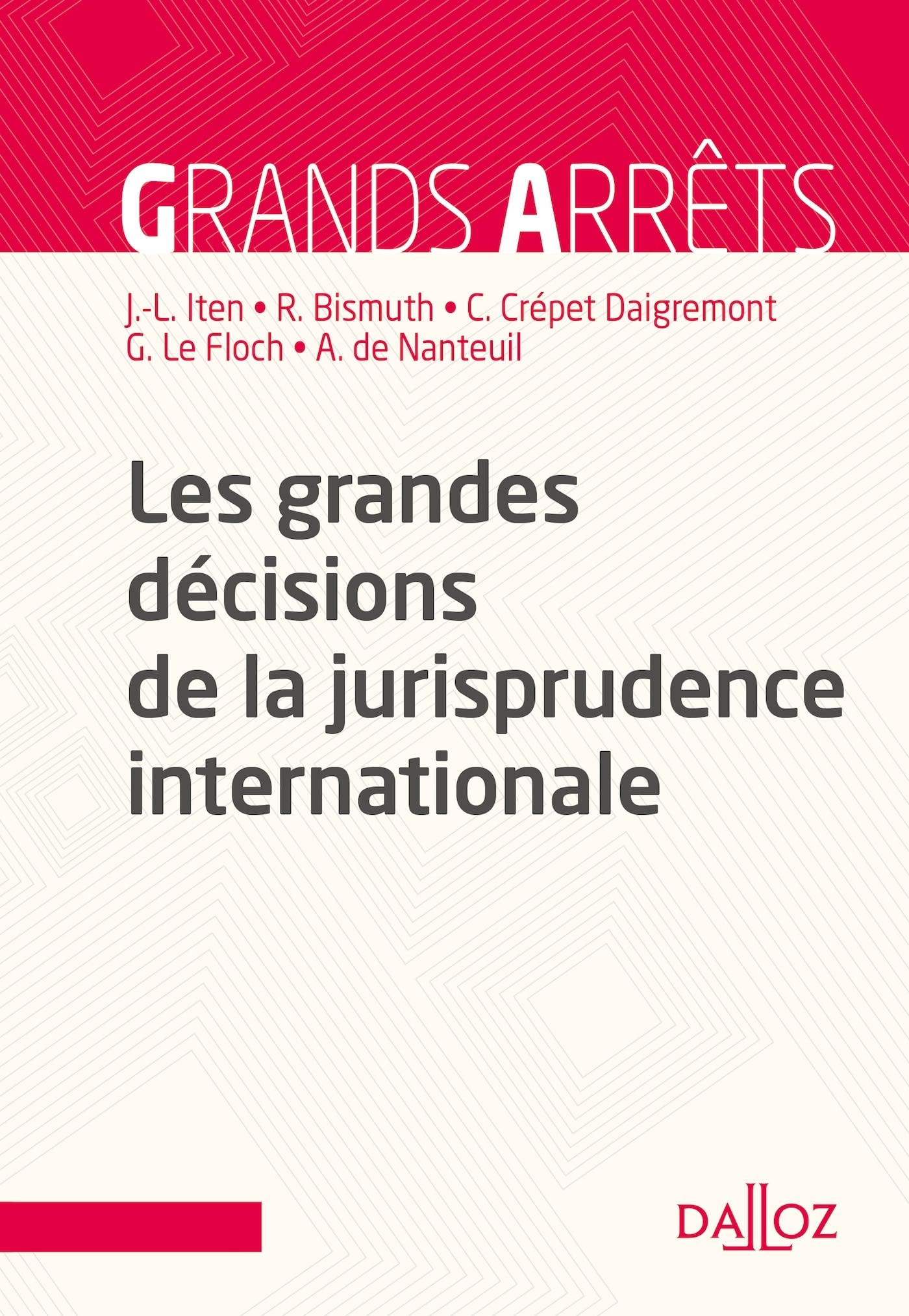 Les grandes décisions de la jurisprudence internationale - 1re ed. Law