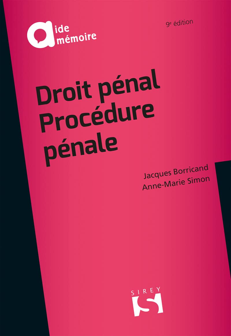 Droit pénal, procédure pénale. 9e éd. Law