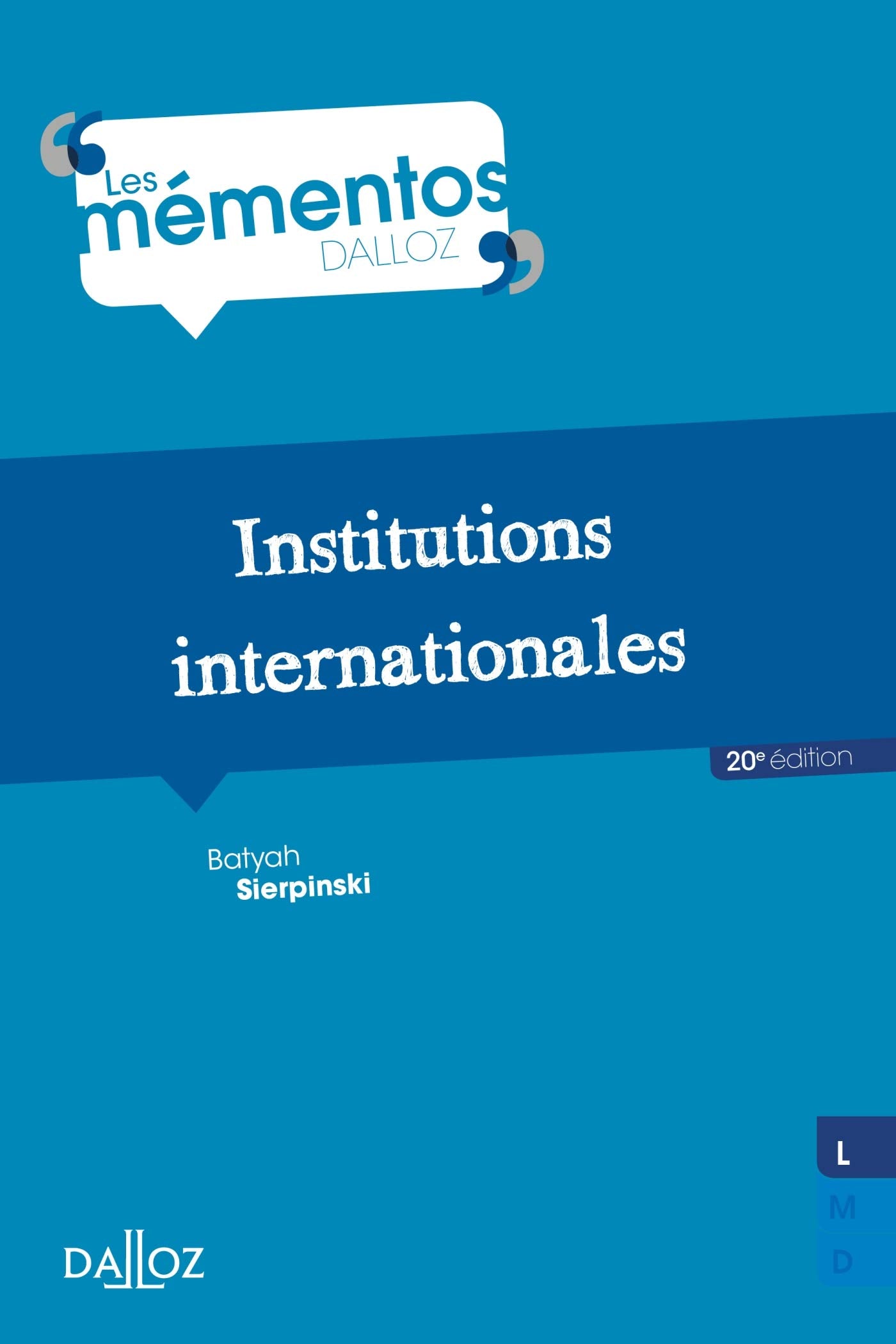 Product Image: Institutions internationales - 20e ed.
