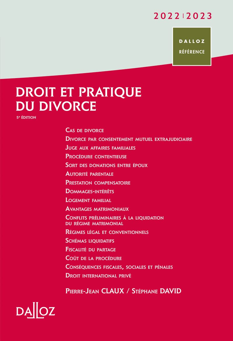 Droit et pratique du divorce 2022/2023. 5e éd. Law