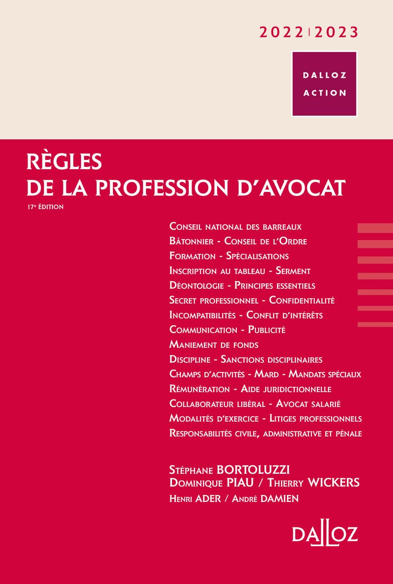 Règles de la profession d'avocat 2022/2023 17ed Law
