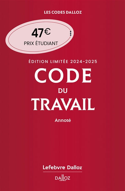 Product Image: Code du travail 2024-2025 : annoté