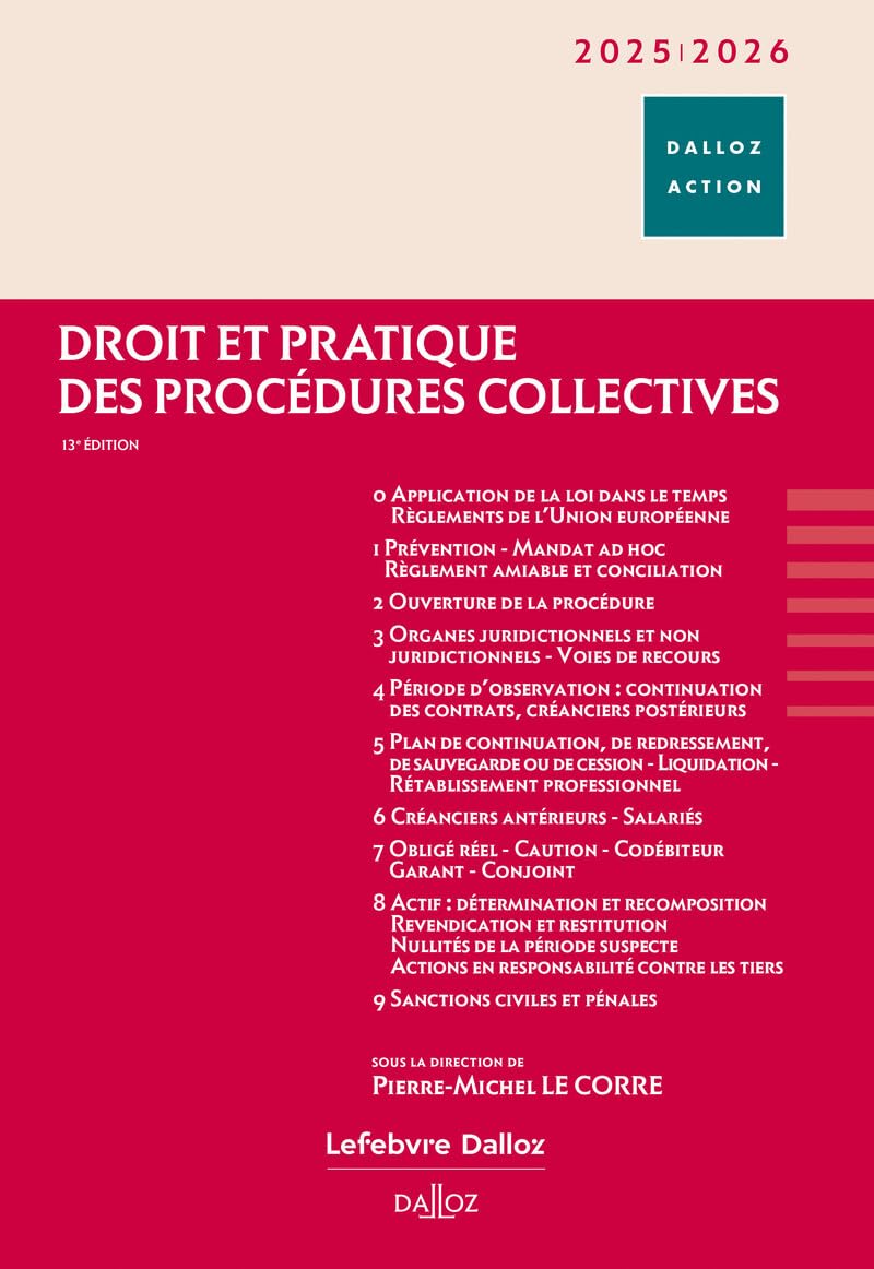 Droit et pratique des procédures collectives 2025/2026. 13e éd. book
