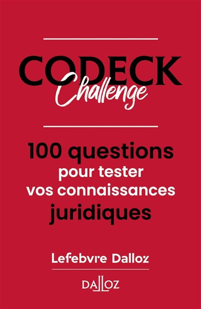 Product Image: Codeck challenge : 100 questions pour tester vos connaissances juridiques