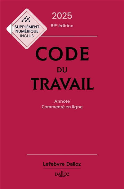 Product Image: Code du travail 2025 : annoté, commenté en ligne