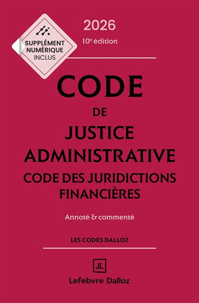 Product Image: Code de justice administrative 2026 : code des juridictions financières : annoté & commenté