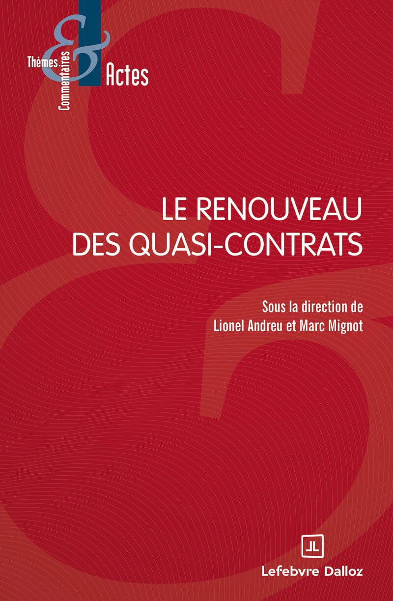 Le renouveau des quasi-contrats book