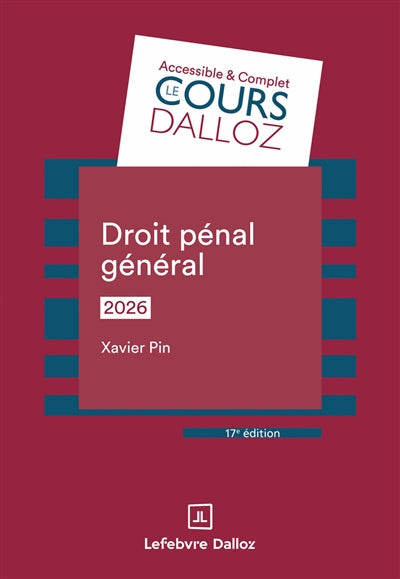 Product Image: Droit pénal général : 2026